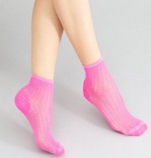 Тонкие неоновые носки с просветленным узором