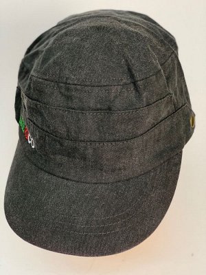 Бейсболка Темная кепка-немка с небольшой вышивкой  №5221