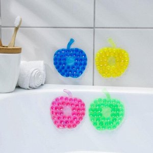Мини-коврик для ванны «Яблоко», 8x8 см, цвет МИКС