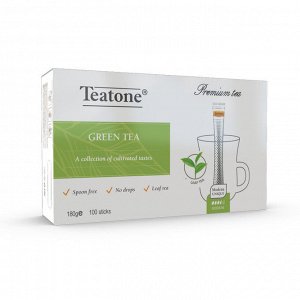 Зеленый чай в стиках для разовой заварки TEATONE 100 стиков по 1,8г