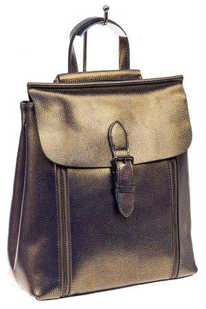 Женский рюкзак трансформер из натуральной кожи, цвет бронза