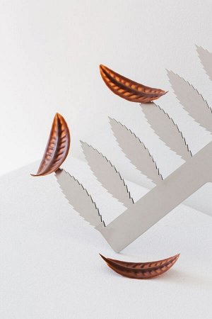 Трафарет металлический для декора «Feather Comb» Перья, Frank Haasnoot, 6 см