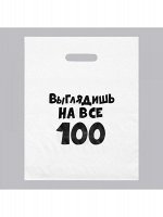 Пакет полиэтилен Выглядишь на все 100 60 мкм 31 х 40 см