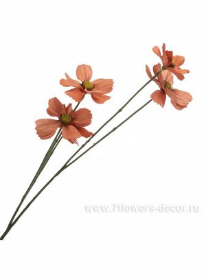 Космея с лаковым покрытием 69 см цветок искусственный цвет рыжий металл
