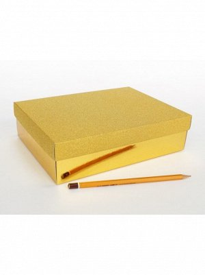 Коробка складная 23,5 х 17,5 х 6 см цвет золото 2 части