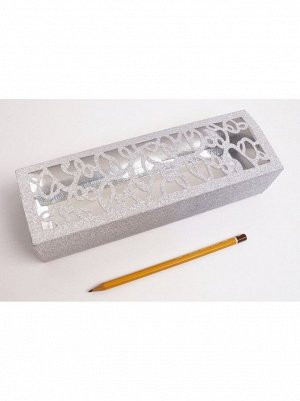 Коробка складная 25 х8 х6 см ажур цвет серебро 2 части HS-11-3