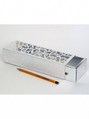 Коробка складная 25 х8 х6 см ажур цвет серебро 2 части HS-11-3