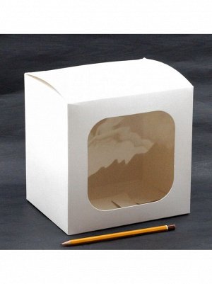 Коробка складная 19 х15 х19 см с окном цвет белый HS-40-24