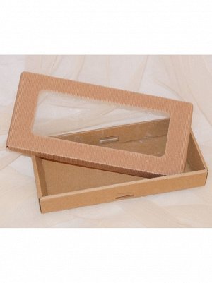 Коробка складная с окном 12,5 х 24 х 4,5 см крафт 2 части