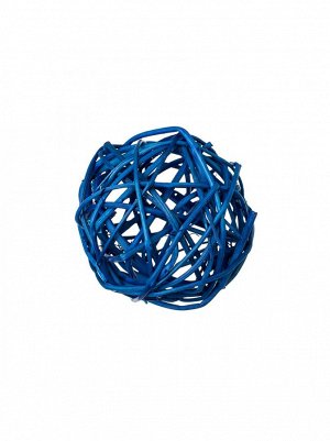 Шар плетеный ротанг D8 см набор 6 шт цвет синий 48-17Blue8