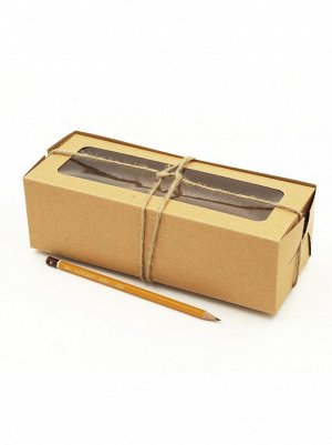 Коробка складная 24 х7,5 х9 см с окном крафт 2 части HS-10-7