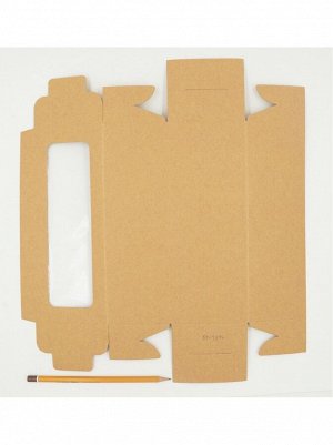 Коробка складная 24 х7,5 х9 см с окном крафт 2 части HS-10-7