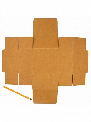 Коробка складная 13 х13 х7,5 см прозрачная крышка крафт 2 части HS-5-9