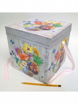 Коробка складная Цветы 22 х 22 х 22 см YXL-5013L-3