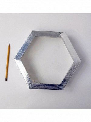 Коробка складная 28,5 х5,5 см с окном шестиугольная цвет серебро 2 части