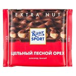 Шоколад Риттер Спорт Цельный Лесной Орех Темный 100 г