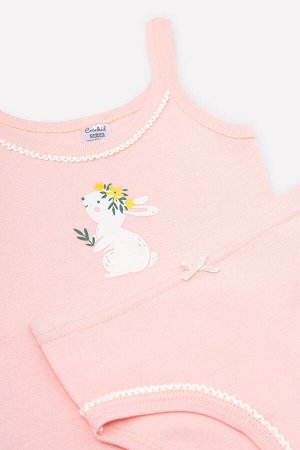 Комплект(Весна-Лето)+girls (светло-розовый(зайчики в цветах))