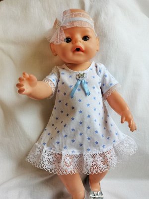 Одежда для куклы.Платье, повязка