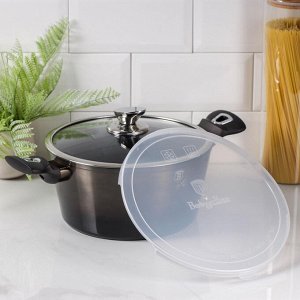 Набор посуды Berlinger Haus Shiny Black Edition, 5 предметов: 2 кастрюли, стеклянная крышка, 2 пластиковые крышки