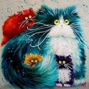 R-913 Цветные коты - мозаика Милато