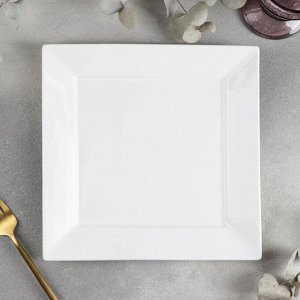 Тарелка фарфоровая квадратная Wilmax Stella, 25?25 см, цвет белый