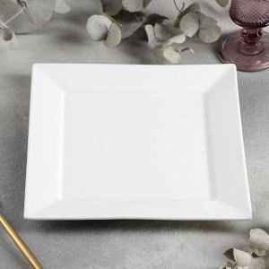 Тарелка фарфоровая квадратная Wilmax Stella, 25?25 см, цвет белый