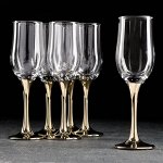 Набор бокалов для шампанского «Венеция», 190 мл, 6 шт, цвет золото