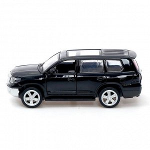 Машина металлическая Toyota Land Cruiser, открываются двери, багажник, инерция, цвет черный