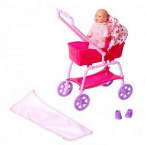 Кукла-модель «Молодая Мама» с ребенком, коляской и аксессуарами
