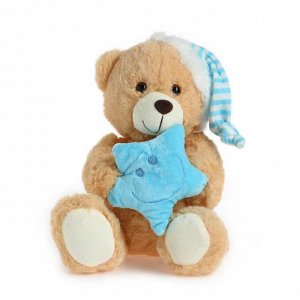 Мягкая игрушка «Мишутка со звездой», 24 см, цвет голубой