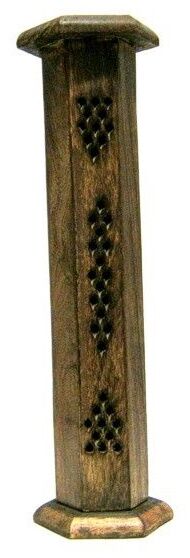 Подставка для благовоний на бамбуковой основе и конусов ("башня" из дерева) 7х7х29см