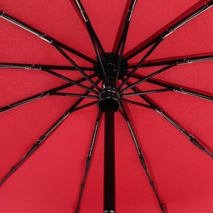 Зонт автоматический «Lanford», 3 сложения, 12 спиц, R = 53 см, цвет бордовый