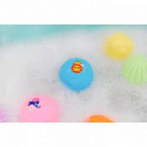 Набор развивающих тактильных мячиков для ванны с пищалкой 5шт «Животные», 7 см