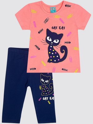 Комплект для девочки: футболка и лосины укороченные