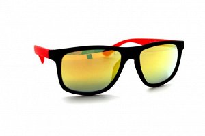 Детские солнцезащитные очки Kaidi 65 черный матовый зеркально оранжевый
