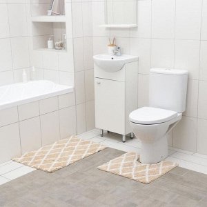 Набор ковриков для ванной и туалета Доляна «AntiSlip», 2 шт, 50x80 см, 50x50 см