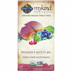 Garden of Life, MyKind Organics, мультивитамины для женщин старше 40 лет, 60 веганских таблеток