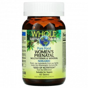 Natural Factors, Whole Earth & Sea, мультивитаминный и минеральный комплекс для беременных женщин, 60 таблеток