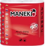 Полотенца бумажные рулонные&quot;Maneki&quot; RED, 2 слоя, 60 л., белые, 2 рулона/упаковка