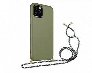 Чехол iPhone 12/12 Pro BIO + шнурок (темно-зеленый)