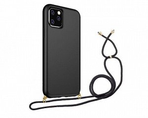 Чехол iPhone 12/12 Pro BIO + шнурок (черный)