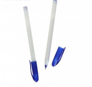 Ручка шариковая, 1.0 мм, стержень синий, корпус серый треугольный