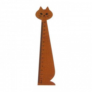 Линейка деревянная 15 см, deVENTE фигурная Kitty (штрих-код), микс х 4 цвета, в блистере