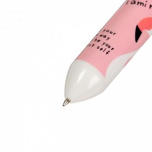 Ручка шариковая автоматическая 10-ти цветная, стержень 0,7мм МИКС Фламинго