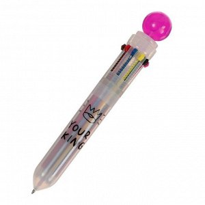 Ручка шариковая автоматическая 10-ти цветная, стержень 0,7мм МИКС Шар