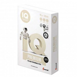 Бумага А4 500 л, IQ Premium, 80 г/м2, белизна 169% CIE, класс А+