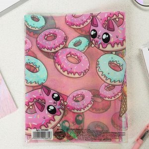 Голографическая обложка для тетради «Пончик»