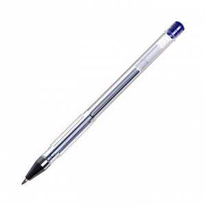 Ручка гелевая 0,5 мм, стержень синий, корпус прозрачный