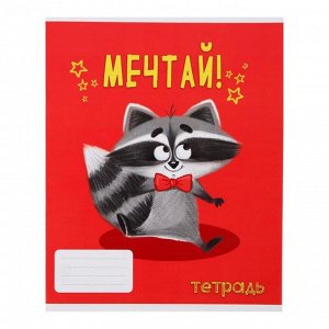 Тетрадь 24 листа в линию Calligrata "Советы енота", обложка мелованный картон, ВД лак, блок офсет, белизна 95%, МИКС