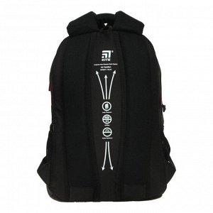 Рюкзак школьный, Kite 813, 40 х 28 х 16 см, эргономичная спинка, чёрный